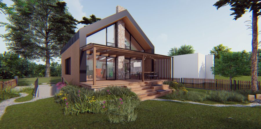 Chata s kamenným komínem